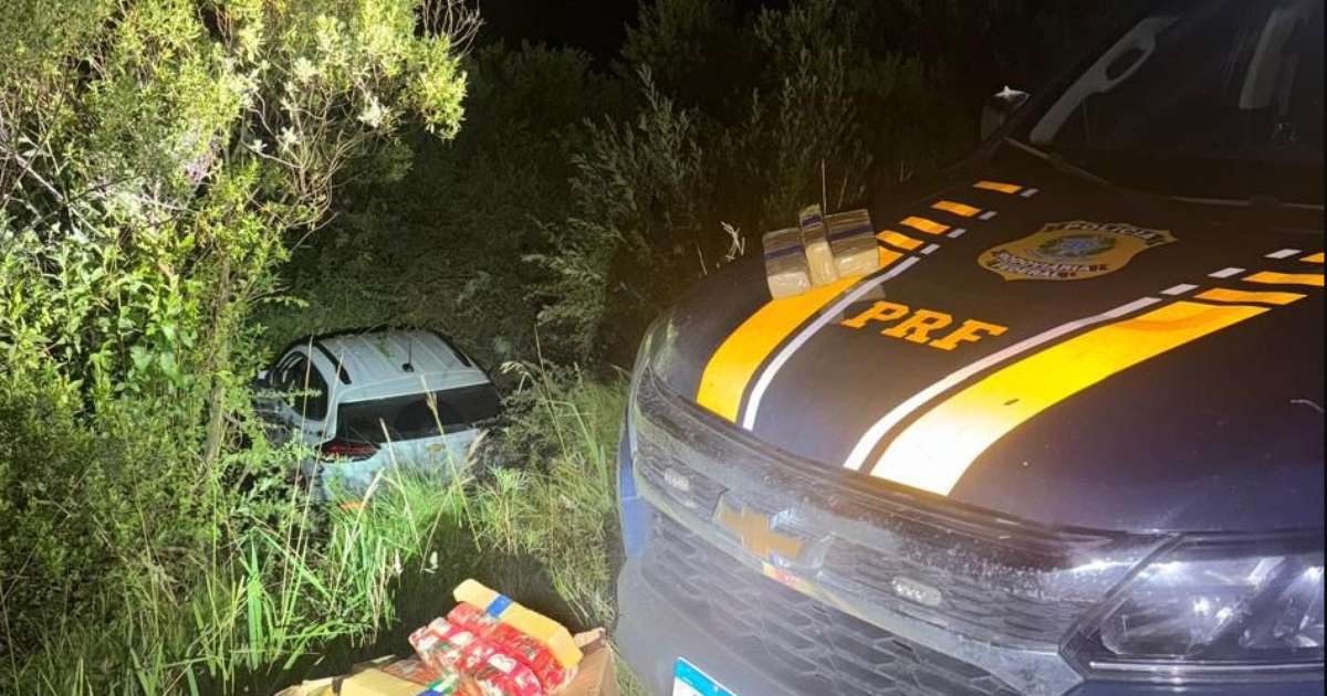 PRF apreende mais de 50 quilos de maconha após perseguição na BR-116, em Vacaria