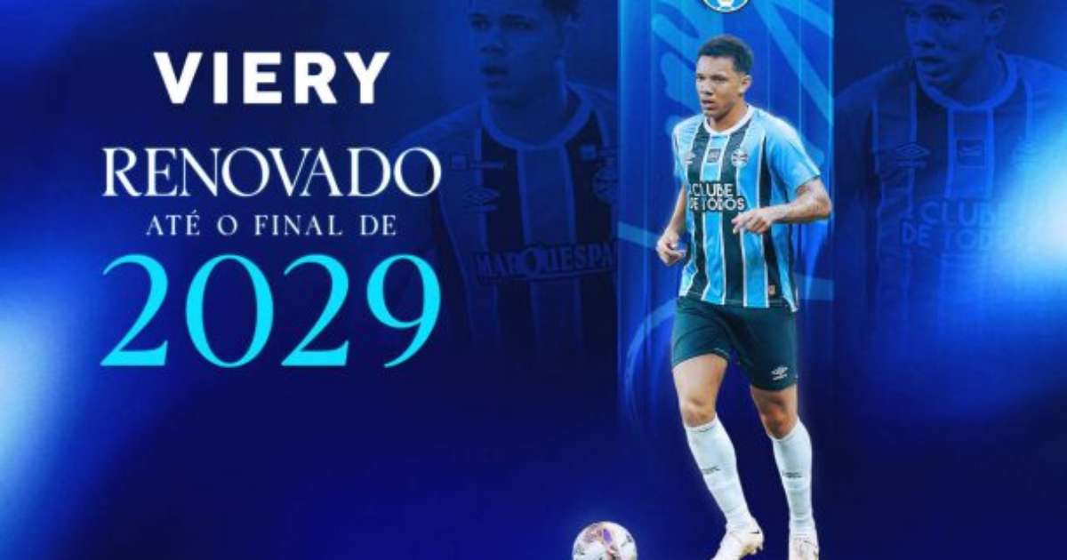 Grêmio renova contrato com zagueiro Viery por mais tempo.