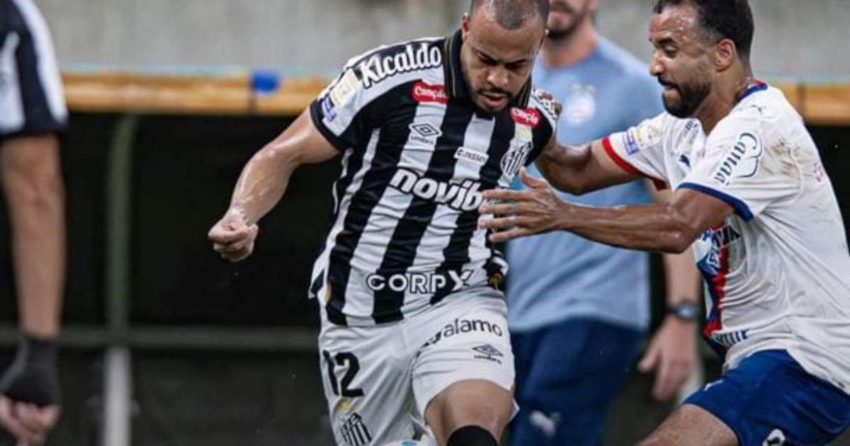 Santos abre 2 a 0, mas cede empate para o Bahia e se complica no Brasileiro
