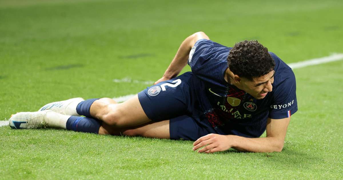 Rival do Brasil na Copa, Hakimi sofre lesão, desfalca PSG na Champions e preocupa Marrocos