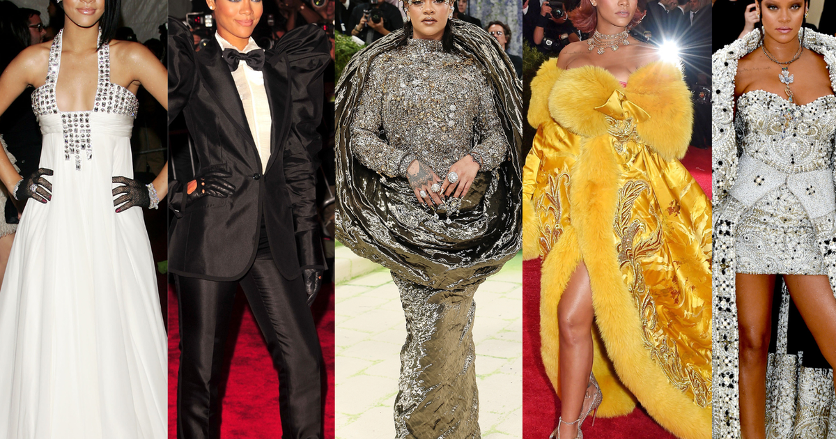 Do visual tímido à soberana absoluta: a evolução CHOCANTE de Rihanna no Met Gala em 12 aparições históricas