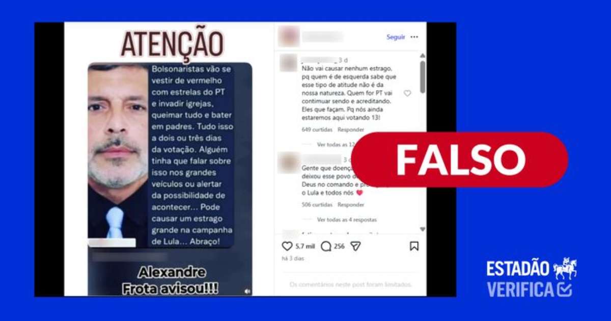 É falsa declaração atribuída a Alexandre Frota sobre plano de bolsonaristas para prejudicar Lula