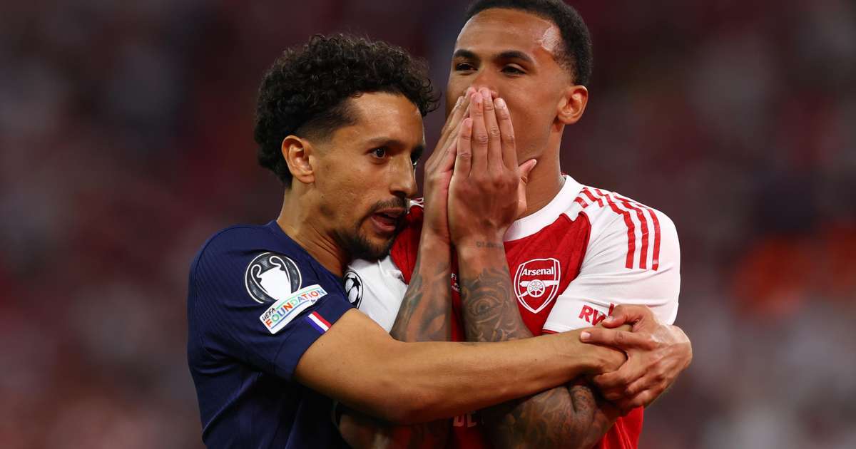 Empatia em campo: Marquinhos consola Gabriel Magalhães após final da Champions