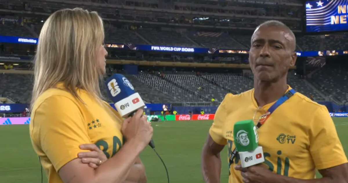 Fernanda Gentil 'compara' empate com derrota e Romário rebate: ‘Quem não conhece futebol vai pensar como você’