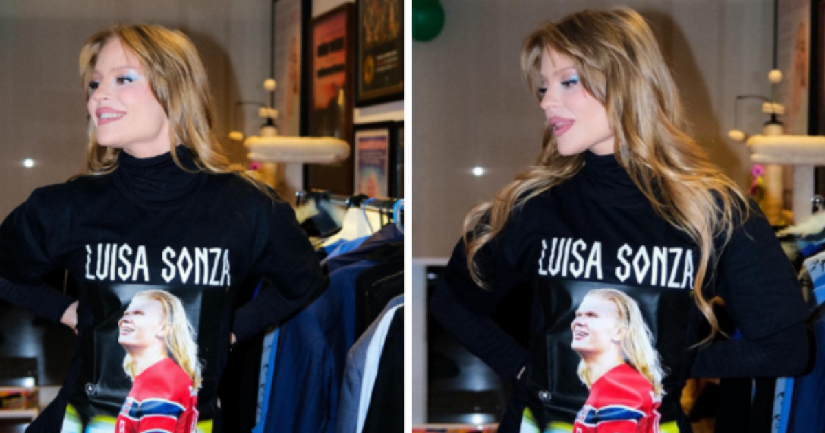 Luísa Sonza usa camisa com foto de Haaland após comparações