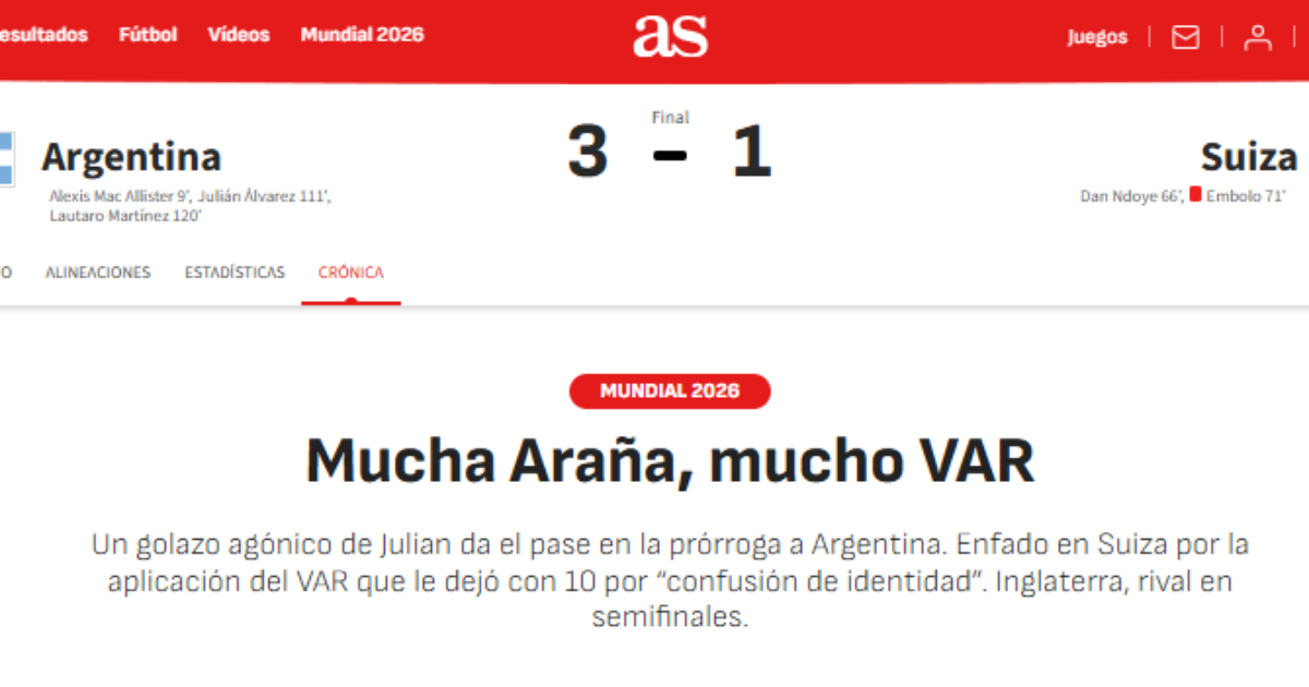 ‘Tem um VAR que sempre socorre’: Imprensa internacional levanta suspeitas sobre Argentina ser beneficiada pela arbitragem na Copa