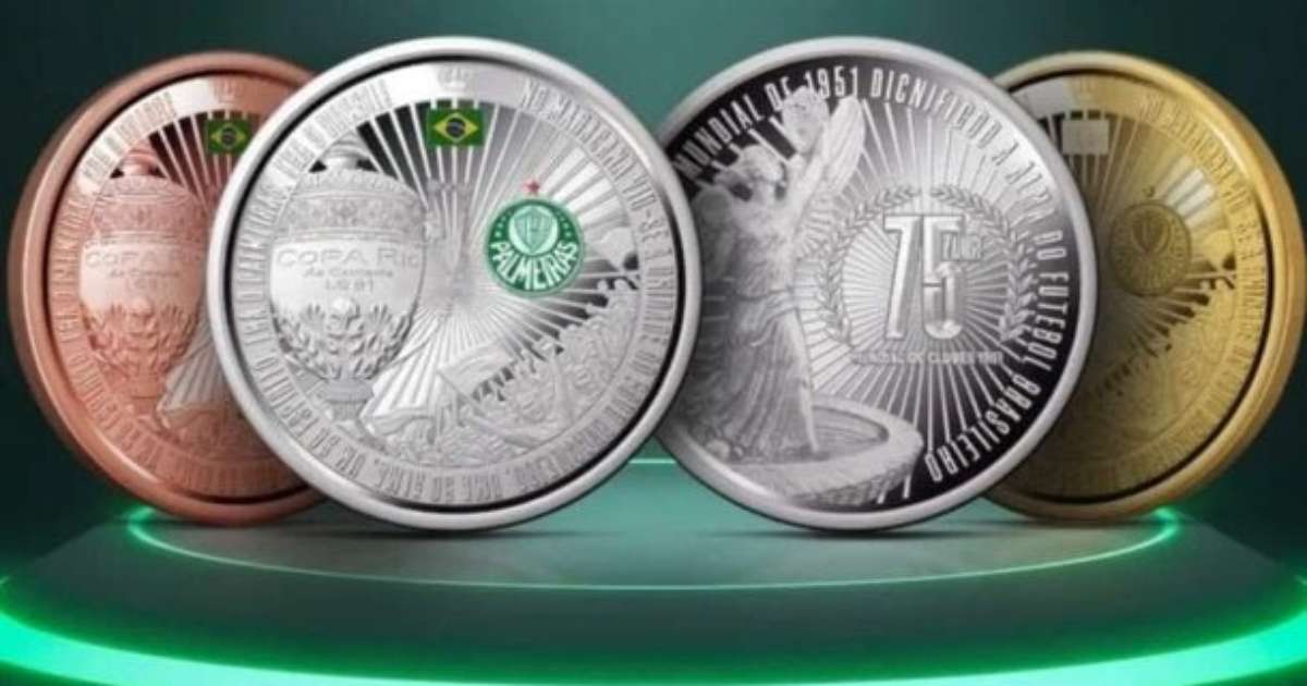 Casa da Moeda Lança Medalha Comemorativa em Celabrac¸a~o ao Palmeiras, Avaliada em Até R$ 75 Mil