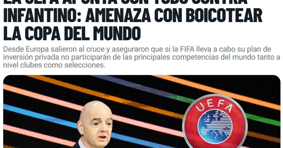 Boicote da Uefa à Fifa repercute na imprensa internacional; Veja