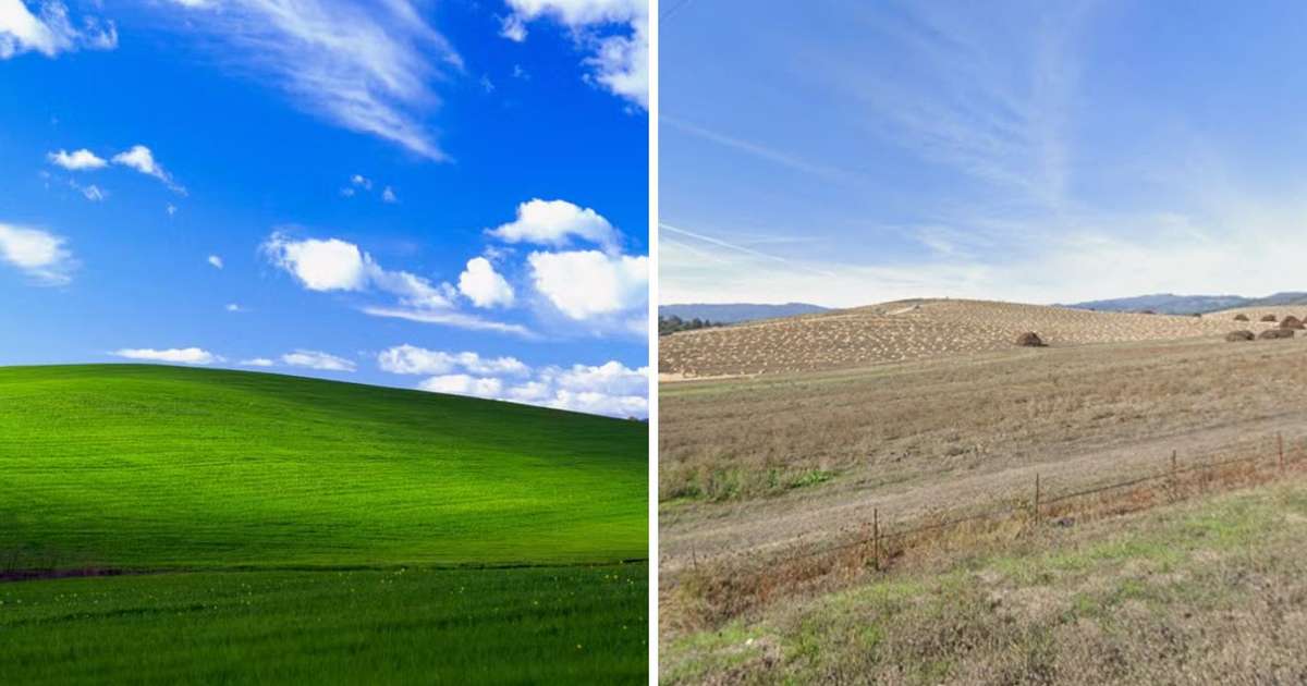 A transformação da famosa colina do Windows XP: de 'Bliss' a um cenário irreconhecível