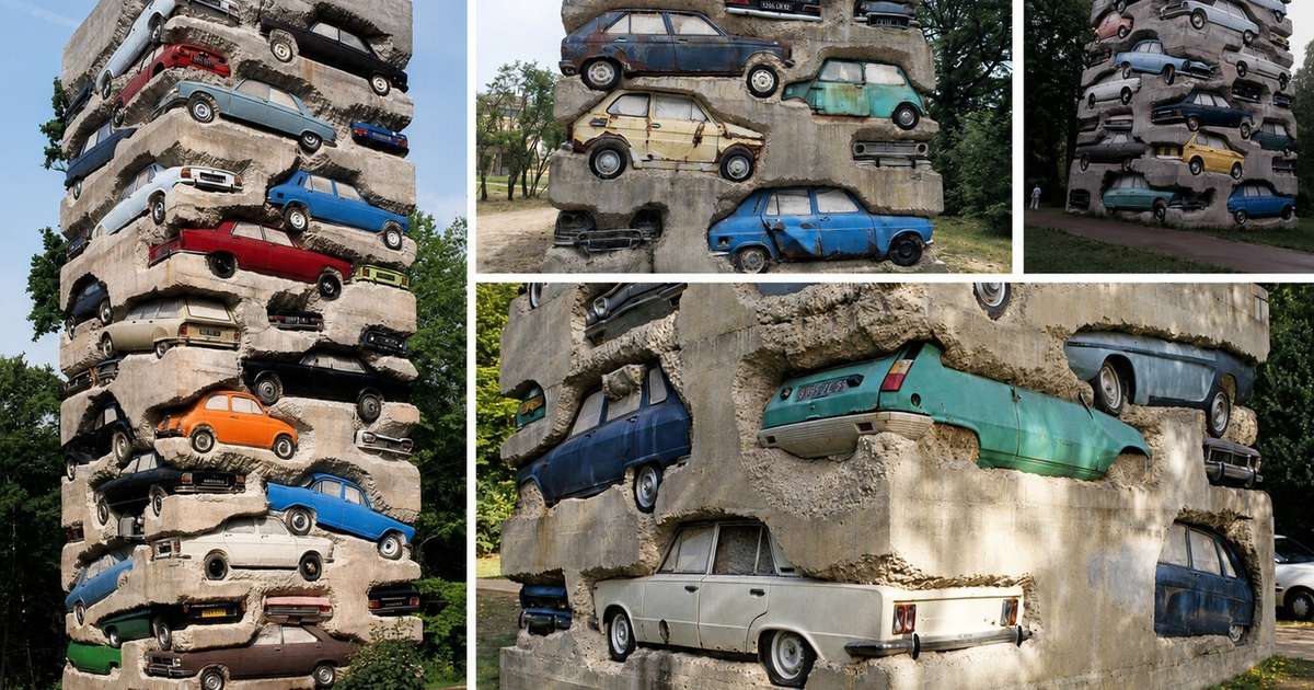 Há mais de 40 anos, alguém enterrou 60 carros sob 18 metros de concreto. Hoje, essa loucura é uma das esculturas mais famosas do mundo