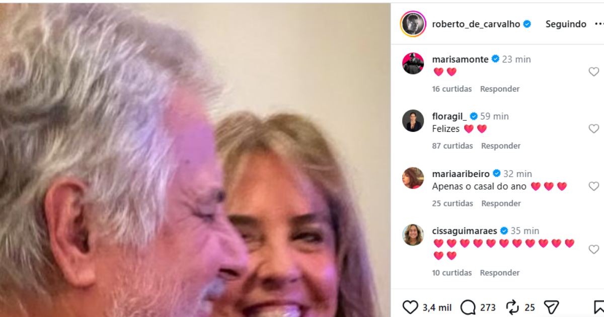 Roberto de Carvalho publica fotos com Lilibeth Monteiro e ganha apoio: 'Casal do ano'