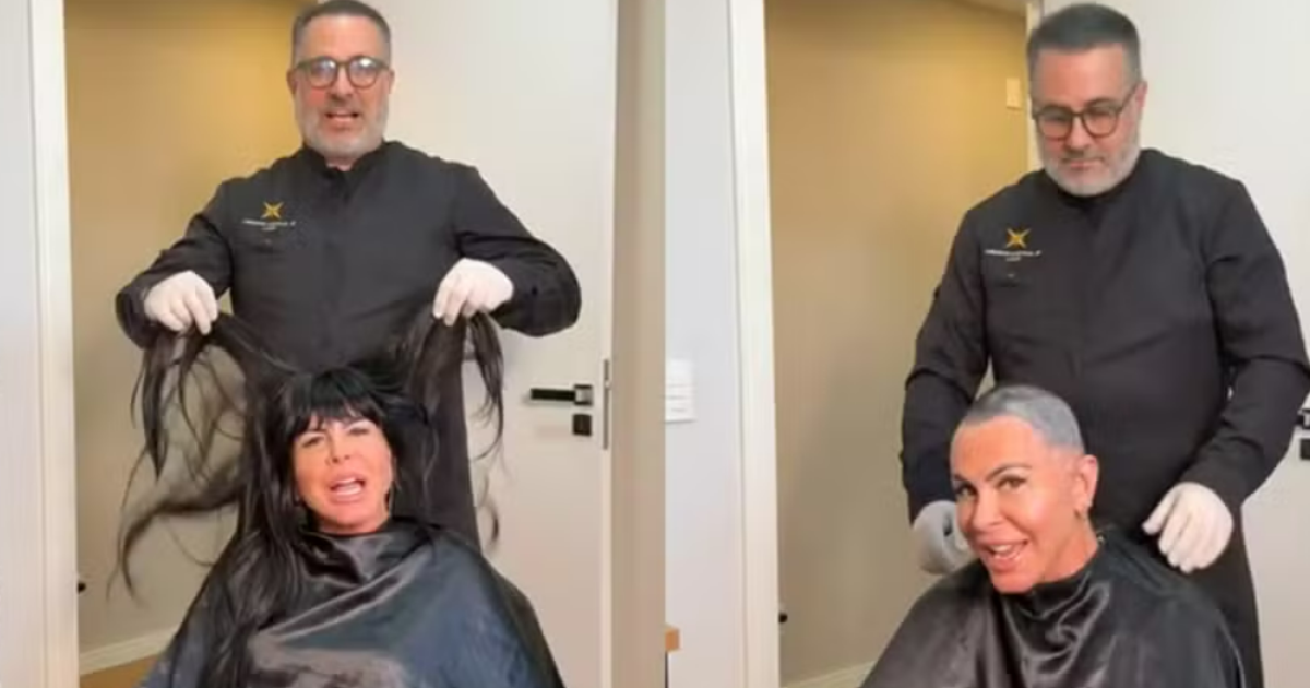 Gretchen raspa a cabeça em live para incentivar mulheres com alopecia