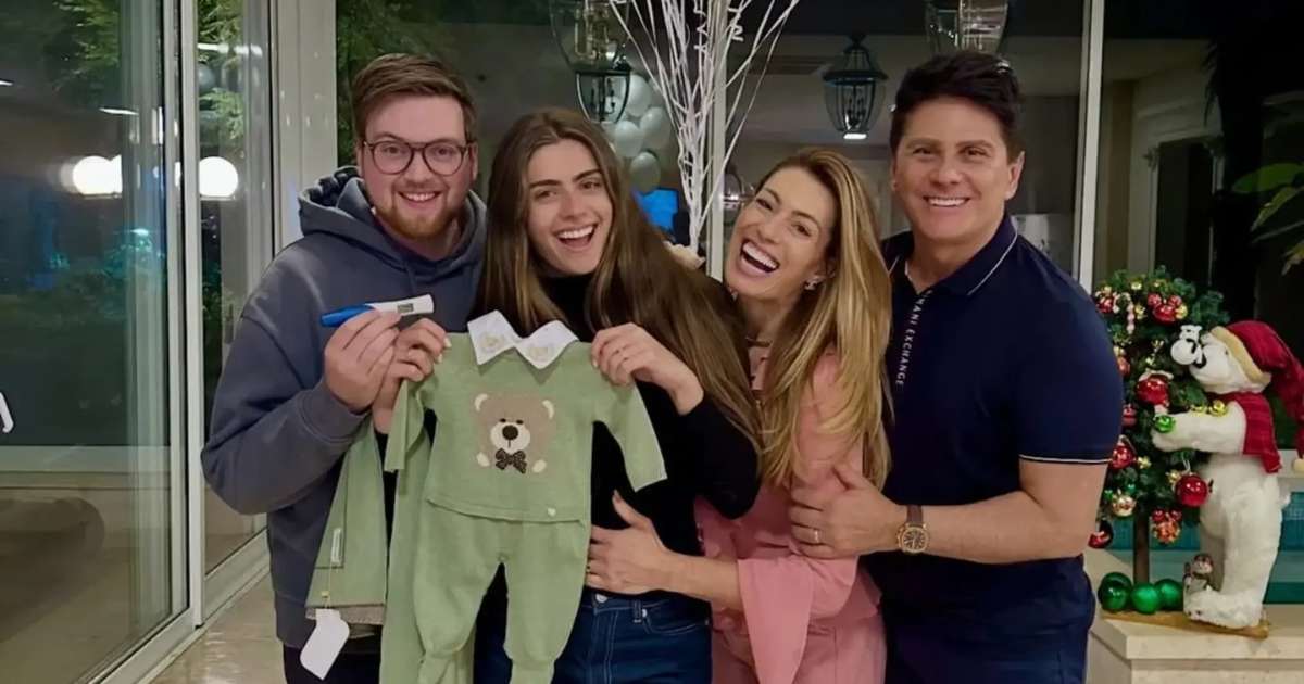Veja a reação de César Filho e da esposa famosa ao descobrirem que já são avós