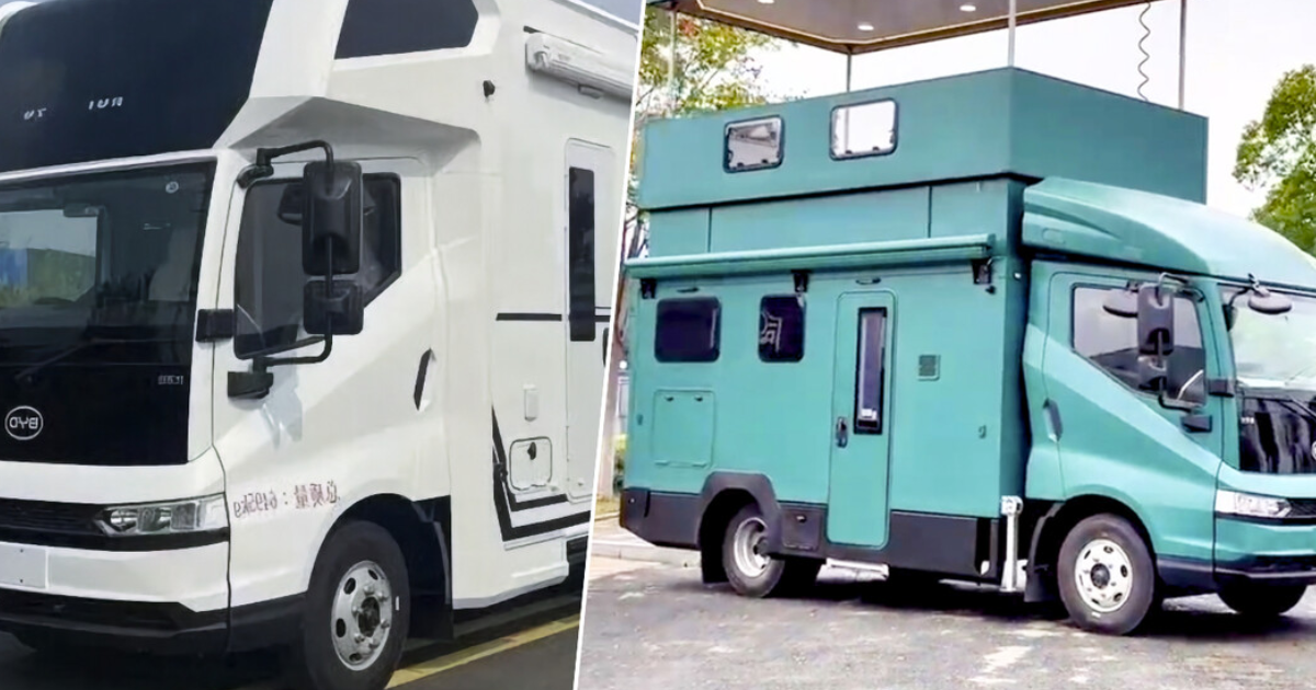 A BYD não fabrica trailers de acampamento, mas nova tendência na China levou a empresa a transformar seus caminhões em campers de luxo