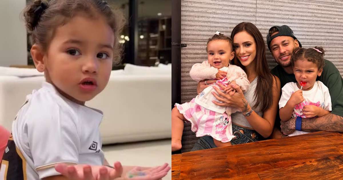 Filha de Bruna Biancardi e Neymar entra em desespero ao comer cebola roxa crua: 'Nossa'