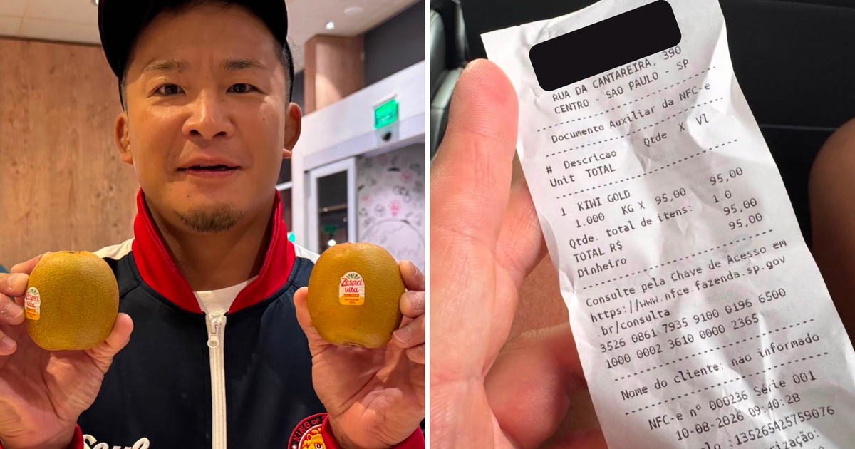 Lutador japonês é surpreendido com preço de kiwis no Mercadão de São Paulo