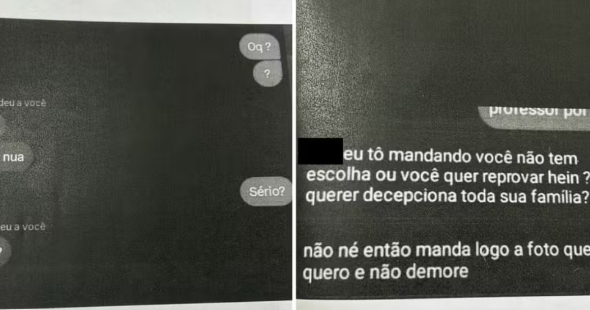 Professor é investigado por pedir a aluna de 15 anos fotos nua: 'Você não tem escolha, ou você quer reprovar?'