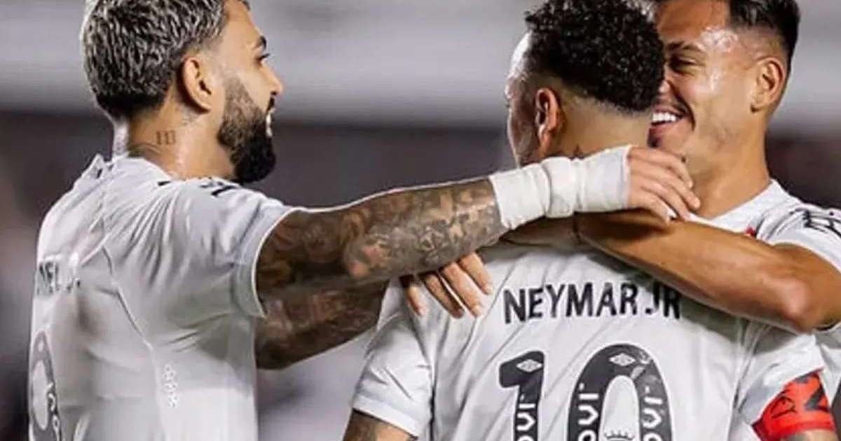 Cuca se rende a Neymar e destaca força da dupla com Gabigol