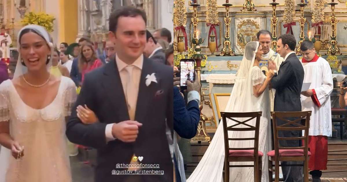 Vestido de noiva Givenchy inspirado em filme de 1964: atriz de 'A Nobreza do Amor', Theresa Fonseca rouba a cena em casamento deslumbrante com diretor teuto-brasileiro. Veja fotos!