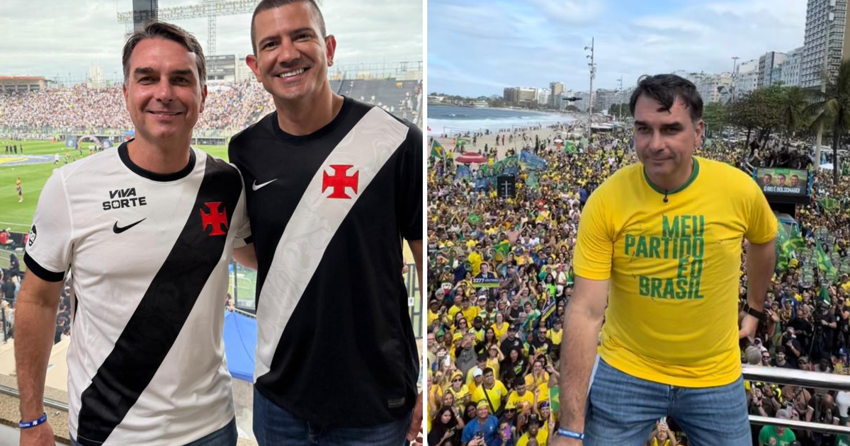 Flávio Bolsonaro acompanha Vasco x Santos em São Januário após ato em Copacabana