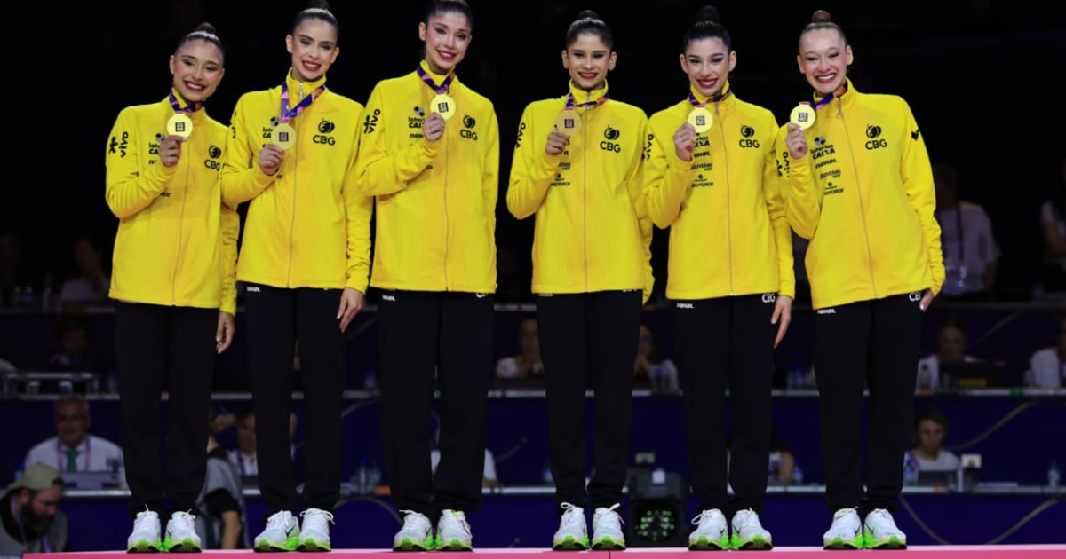 Brasil conquista ouro inédito no Mundial de ginástica rítmica com maior nota do ano