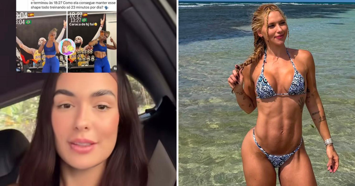 Ex-BBB Larissa Santos rebate críticas ao treino de 23 minutos de Virginia Fonseca: ‘Não precisa ficar três horas’