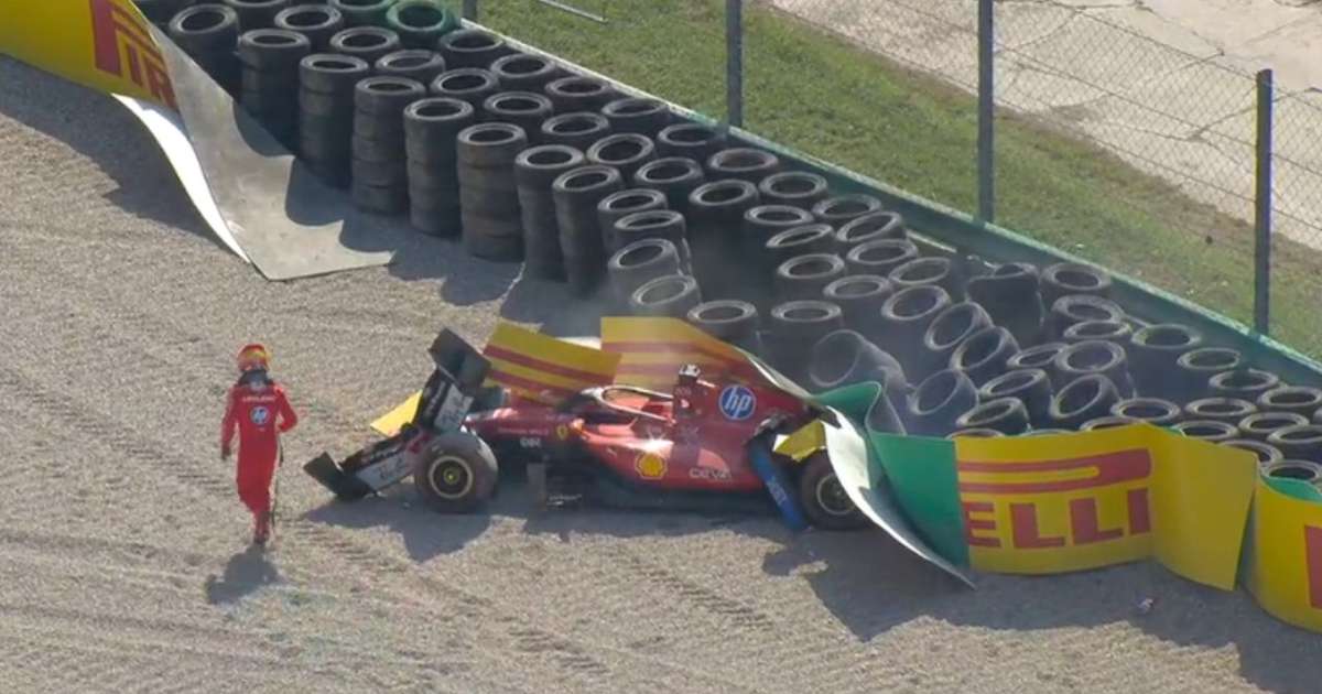 Leclerc bate na terceira volta e causa bandeira vermelha em Monza