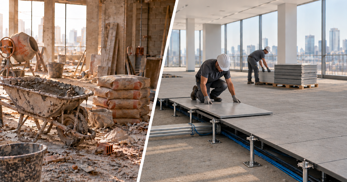 Piso elevado avança com a construção sustentável