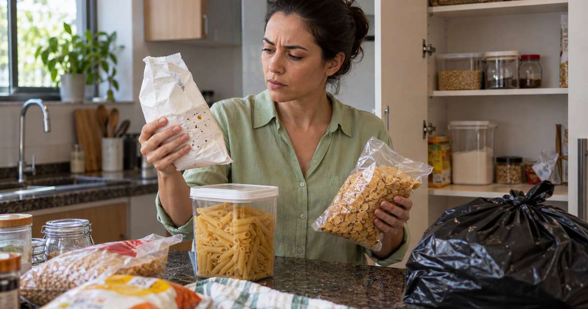 Mulher pegou um pacote de arroz no fundo do armário e percebeu pequenos pontos se movendo lá dentro, abriu outros alimentos e descobriu que o problema já tinha passado muito além daquele pacote