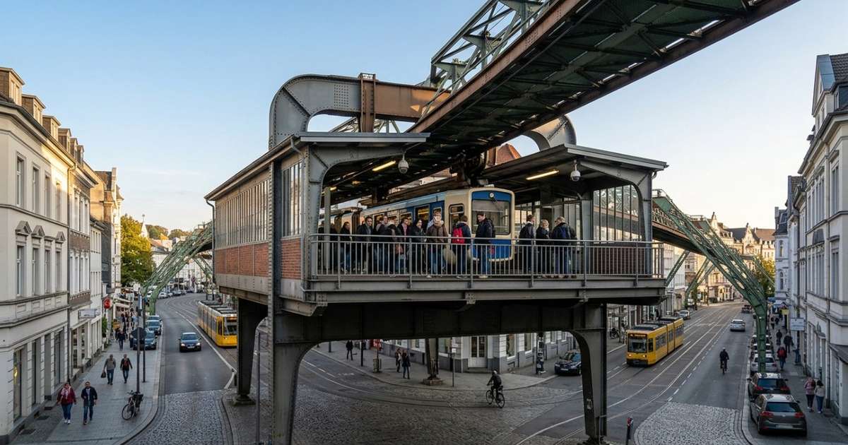 A Alemanha construiu em 1901 um "trem voador" sobre um vale sem espaço no chão: e 125 anos depois a ferrovia suspensa de 13,3 km ainda leva mais de 80 mil passageiros por dia
