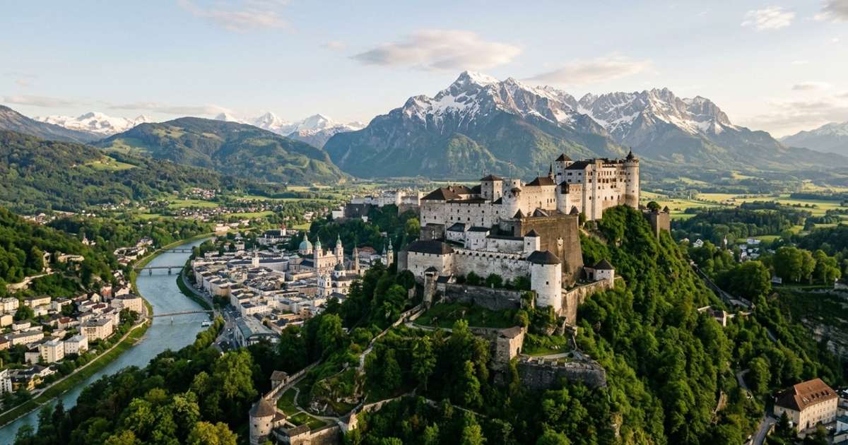 Domos, torres e uma enorme fortaleza diante das montanhas dos Alpes: a cidade austríaca governada durante séculos por príncipes-arcebispos, transformada por arquitetos italianos e ligada para sempre ao nome de Mozart