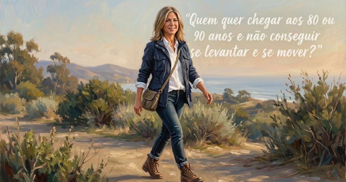 Jennifer Aniston, aos 57 anos, sobre envelhecer sem perder a mobilidade: "Quem quer chegar aos 80 ou 90 anos e não conseguir se levantar e se mover?"