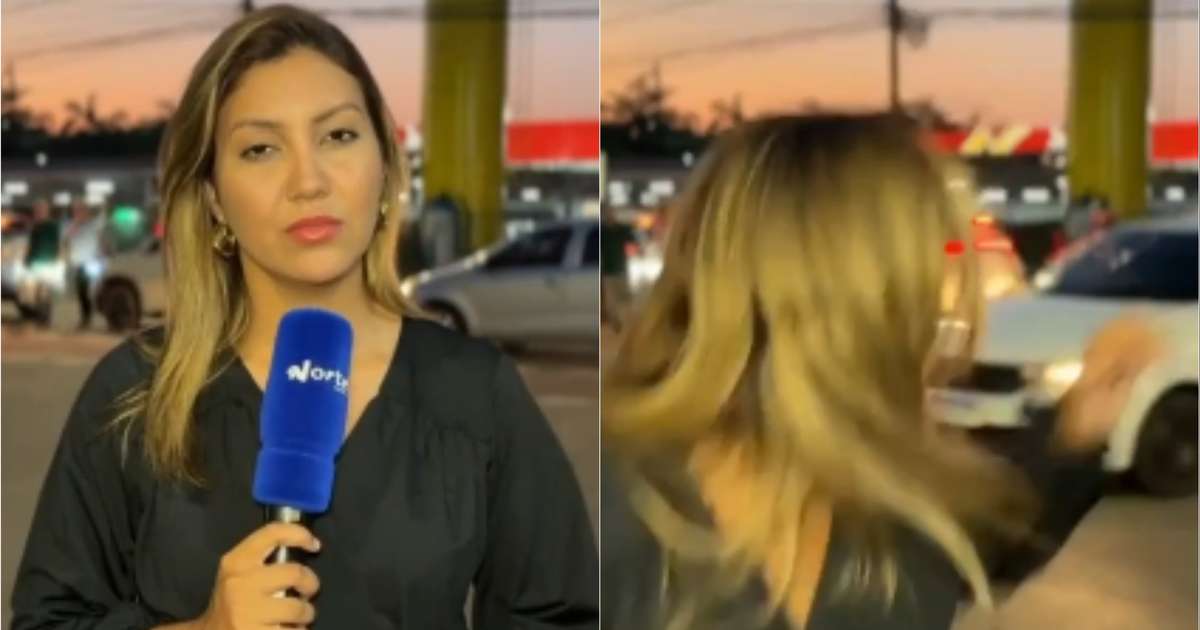 Repórter da Globo se assusta durante gravação de boletim com batida entre carro e moto