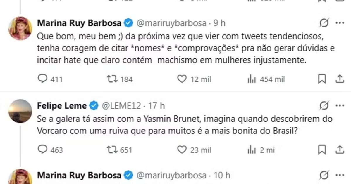 Marina Ruy Barbosa se pronuncia sobre suposto envolvimento com Daniel Vorcaro: 'Cite comprovações'