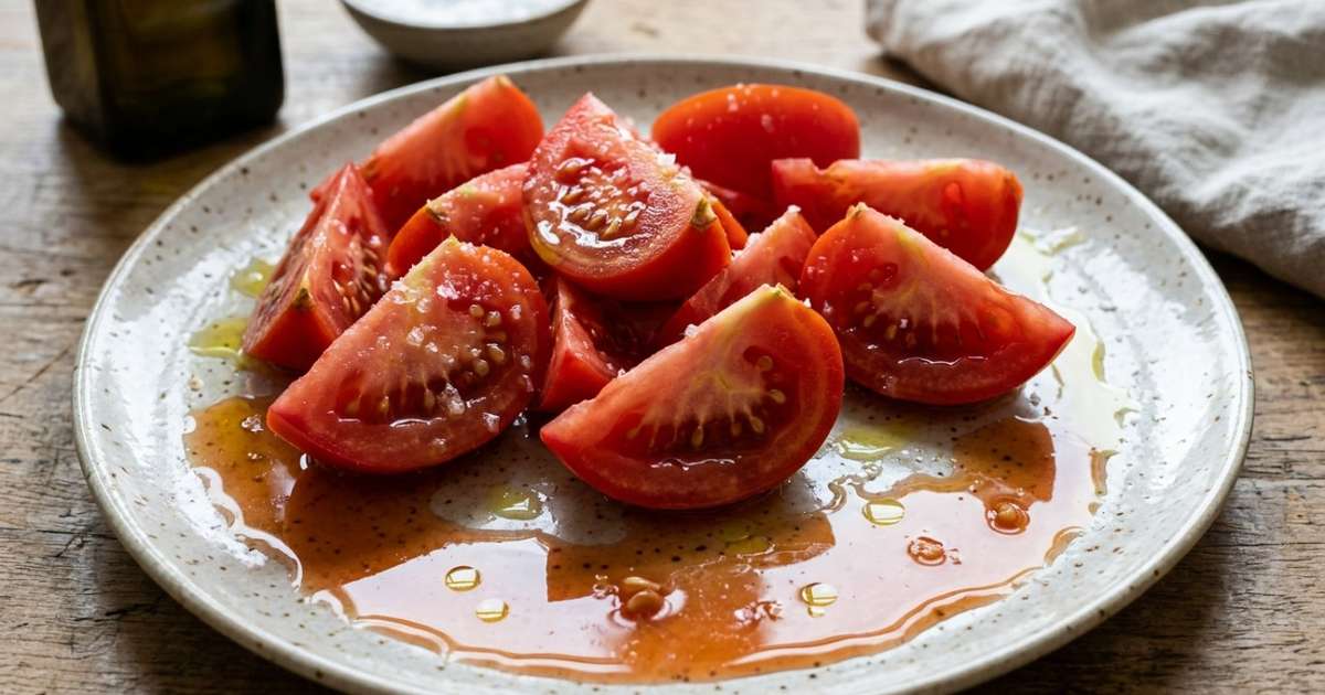 Os chefs espanhóis concordam: "Depois de temperar os tomates com sal e azeite, é aconselhável esperar entre 5 e 10 minutos antes de servi-los."