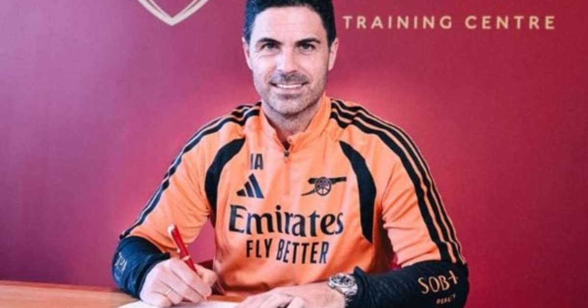 Campeão da Premier League, Mikel Arteta renova com o Arsenal