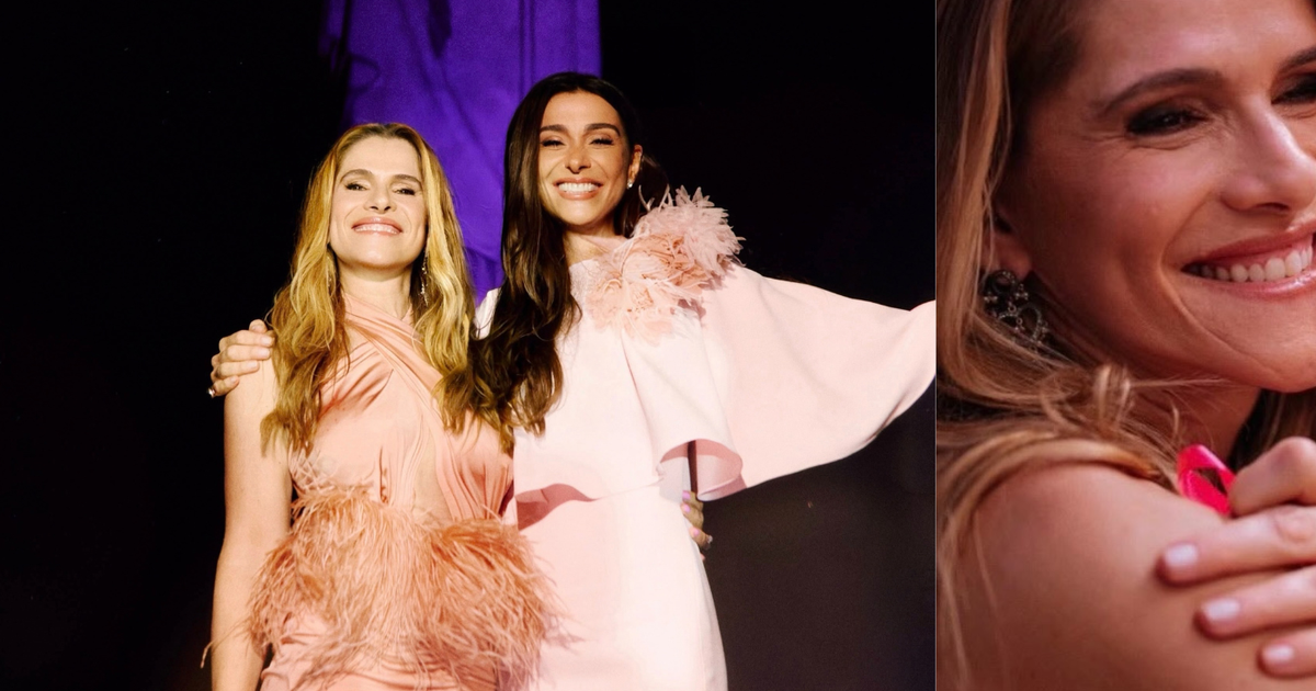 Penas de um lado, flores 3D do outro: Mônica Martelli e Ingrid Guimarães somam quase R$ 20 mil em looks para o Outubro Rosa; veja fotos