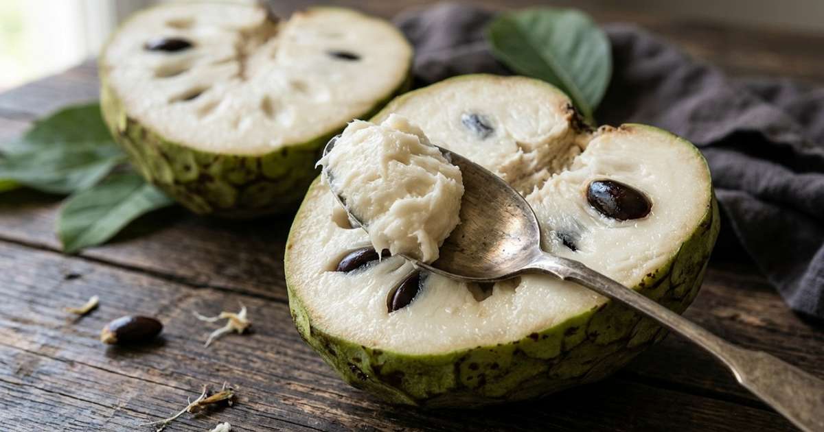 A fruta branca e cremosa que lembra sorvete de baunilha amadurece no pé e pode ser comida de colher quando chega ao ponto certo