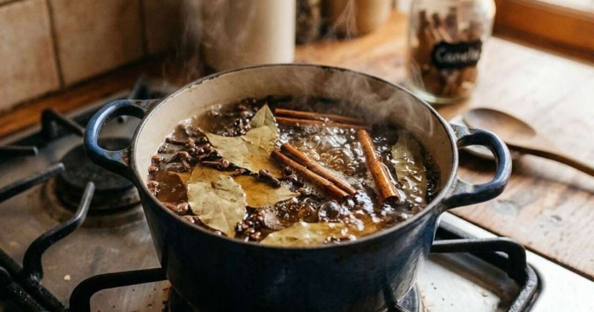 Para que serve ferver folhas de louro com cravos-da-índia e canela em pau?