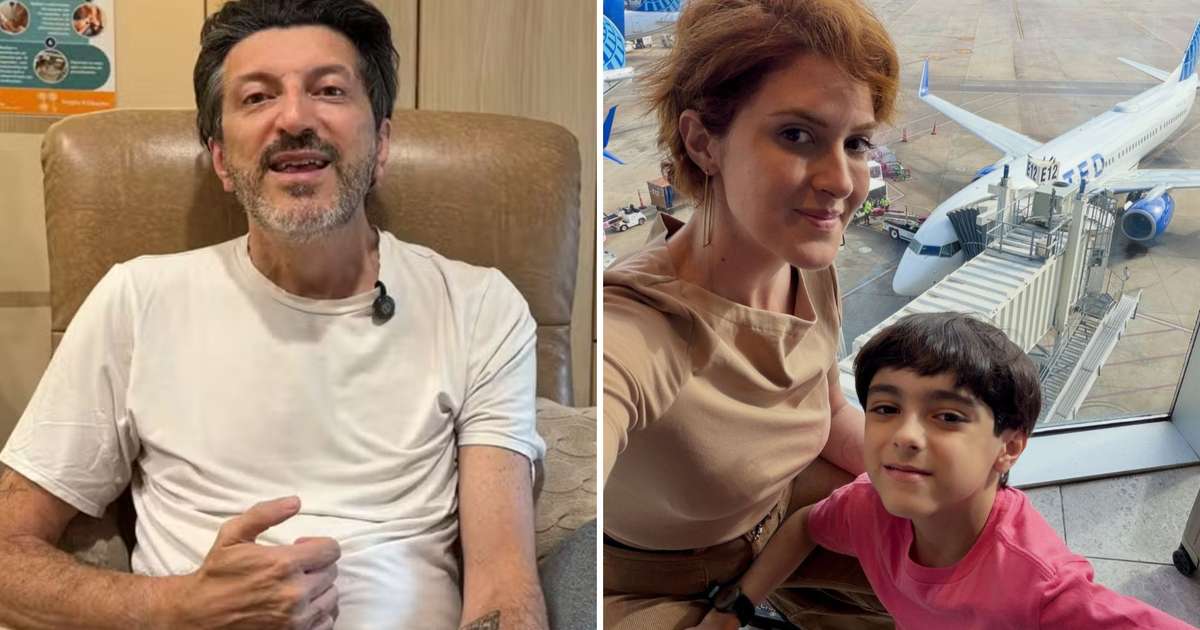 Viúva de Lito Sousa volta ao Brasil com filho após uma semana nos EUA
