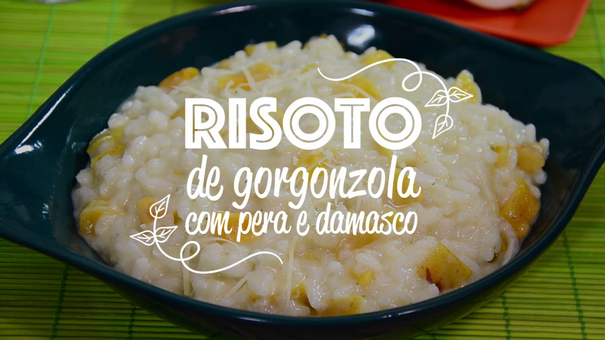Risoto de com pera e damasco