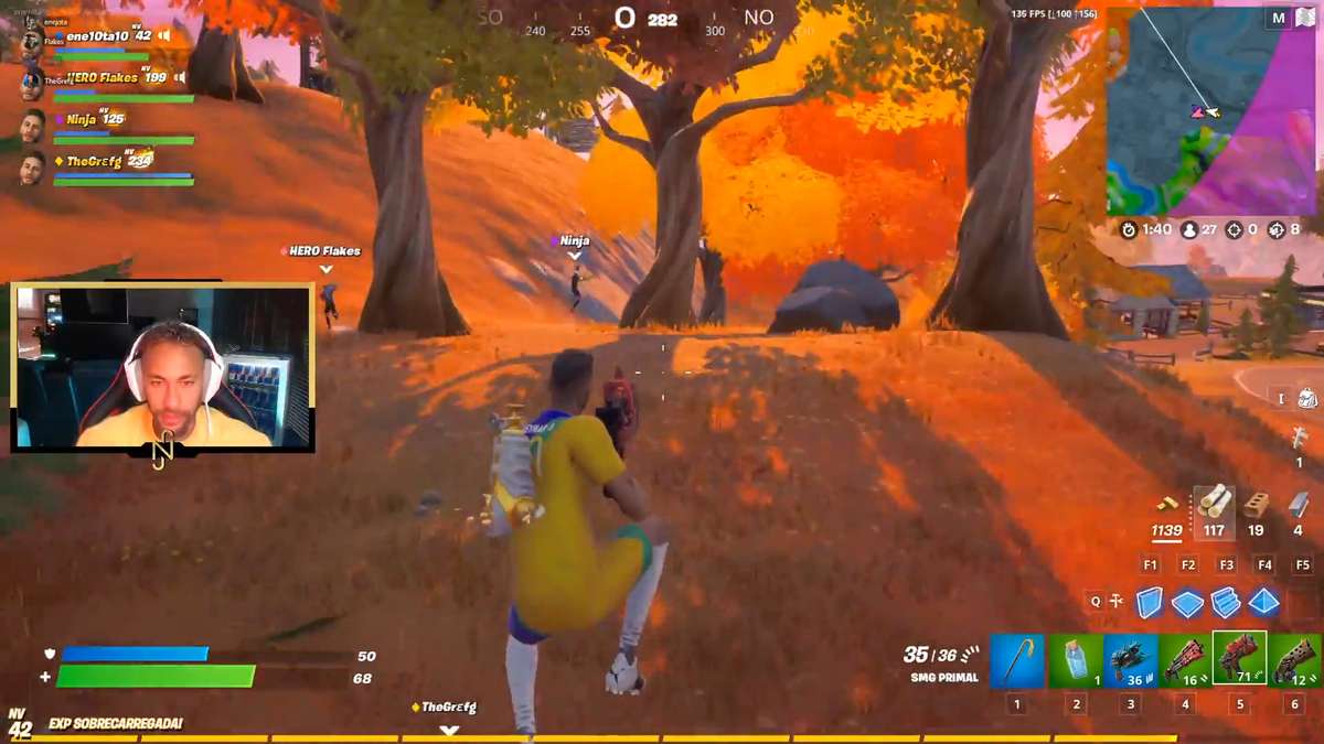 Jogo De Vídeo Em Quadrante. Fortnite é Um Videogame Online De