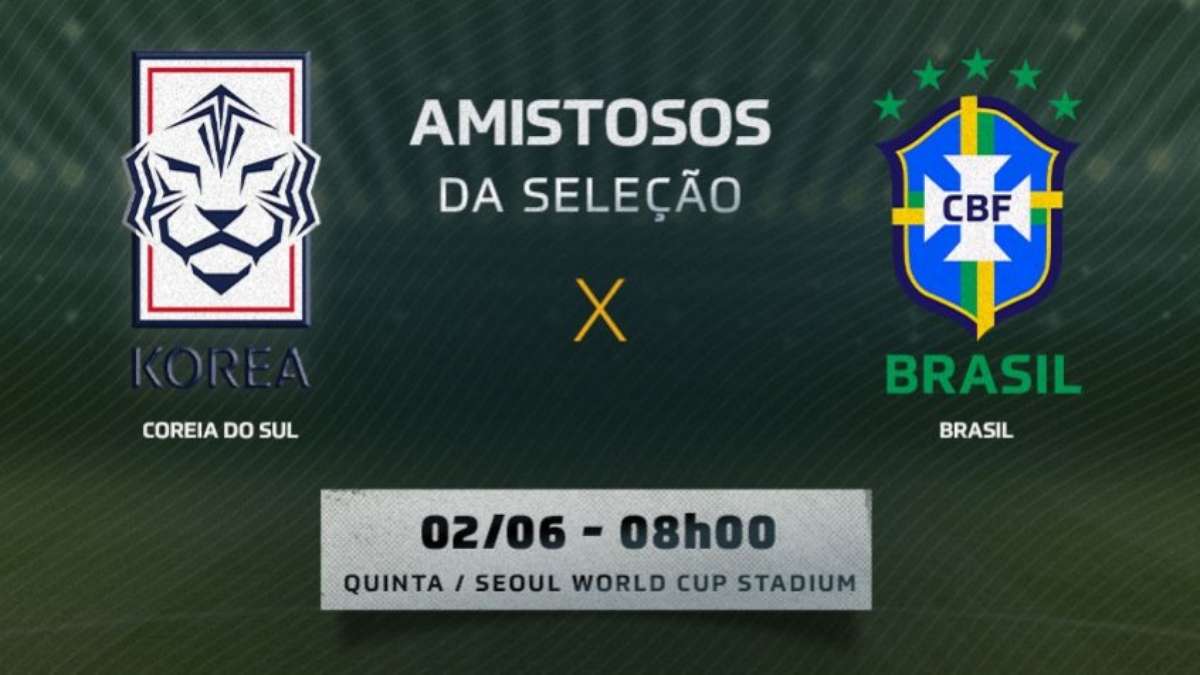 Brasil x Coreia do Sul: horário do jogo, escalação e onde assistir