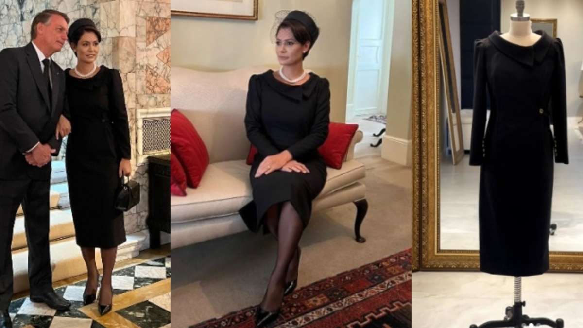 Michelle Bolsonaro confunde funeral da rainha com desfile de moda
