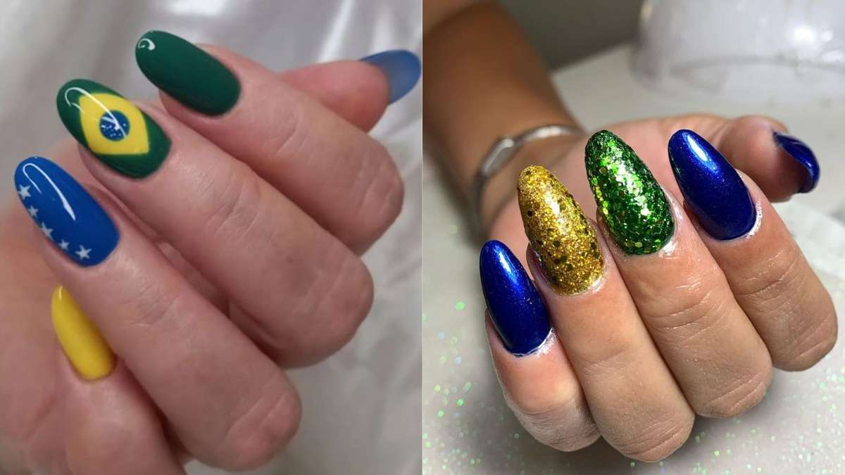 Unhas verde e amarelo