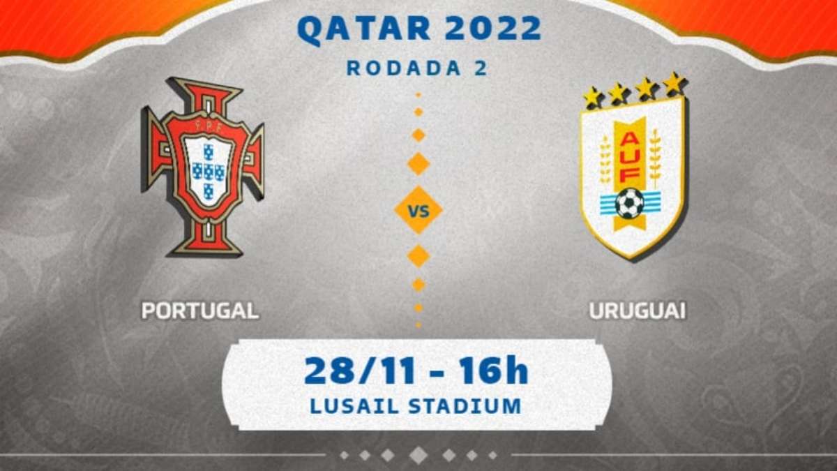 Copa do mundo de futebol, qatar 2022. calendário de jogos de portugal vs  uruguai com bandeiras. copa do mundo