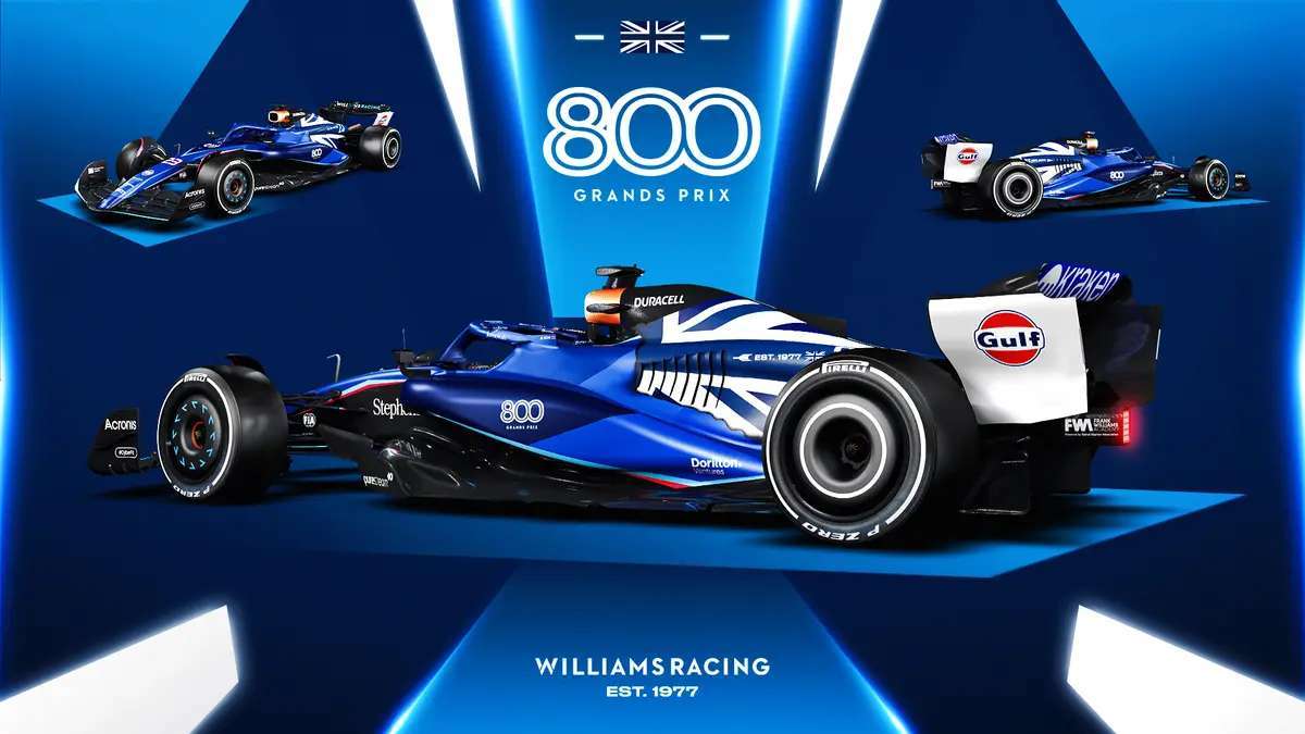 Williams unveils a special British livery to mark 800 Formula 1 races