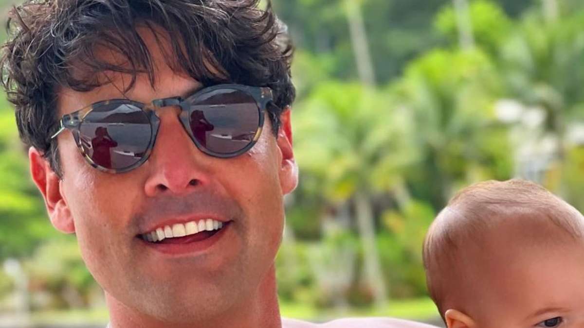 Pai de primeira viagem, Bruno De Luca se mostra apaixonado pela filha,  Aurora