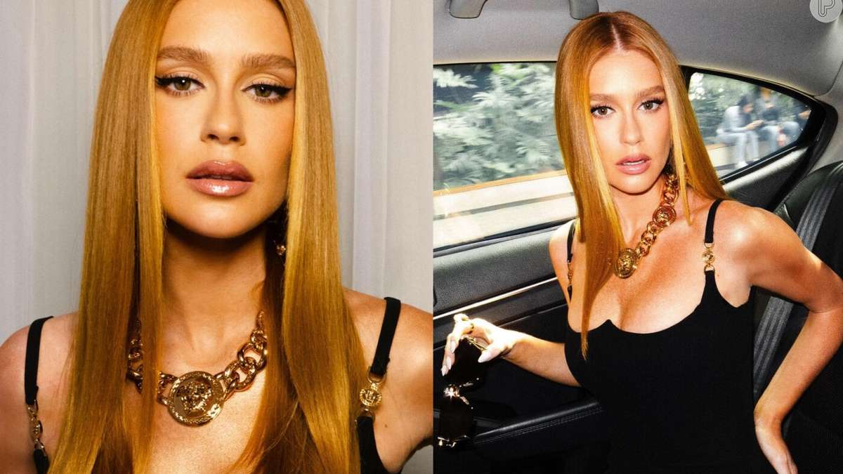 Com vestido Versace preto de R$ 22 mil, Marina Ruy Barbosa atualiza as  definições de cintura marcada e exibe anel milionário de noivado