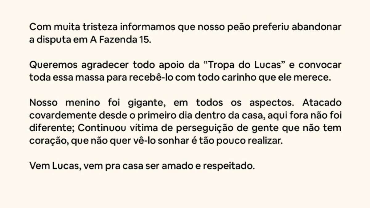 Saiba quem é o peão de A Fazenda 15 que desistiu do reality, se